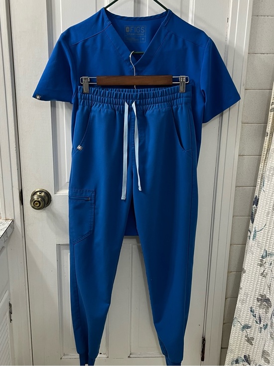 Figs Pants - FIGS Royal Blue Scrub Set Women's XS Catarina One-Pocket Top & Zamora Joggers